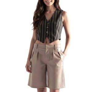 Free People Alandale Faux Leather Trouser Shorts